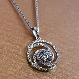 Elegant Silver Spiral Pendant Necklace